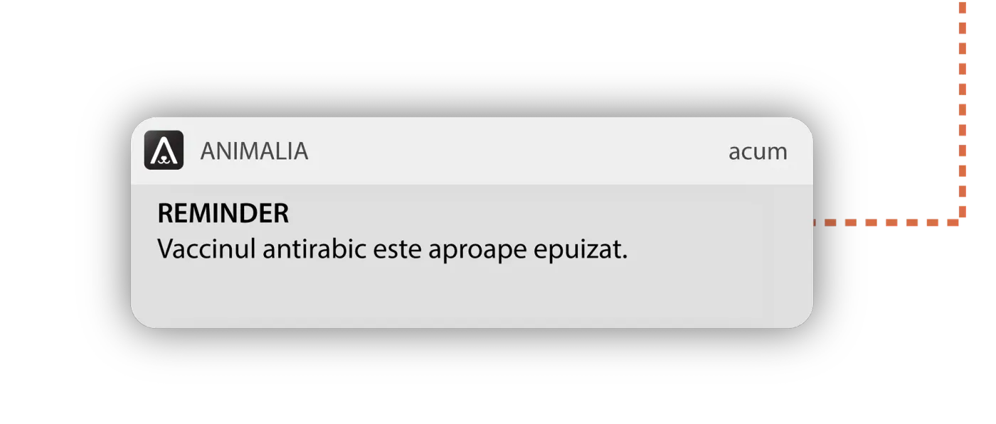 Animalia push notification: REMINDER — The rabies vaccine is almost out of stock.