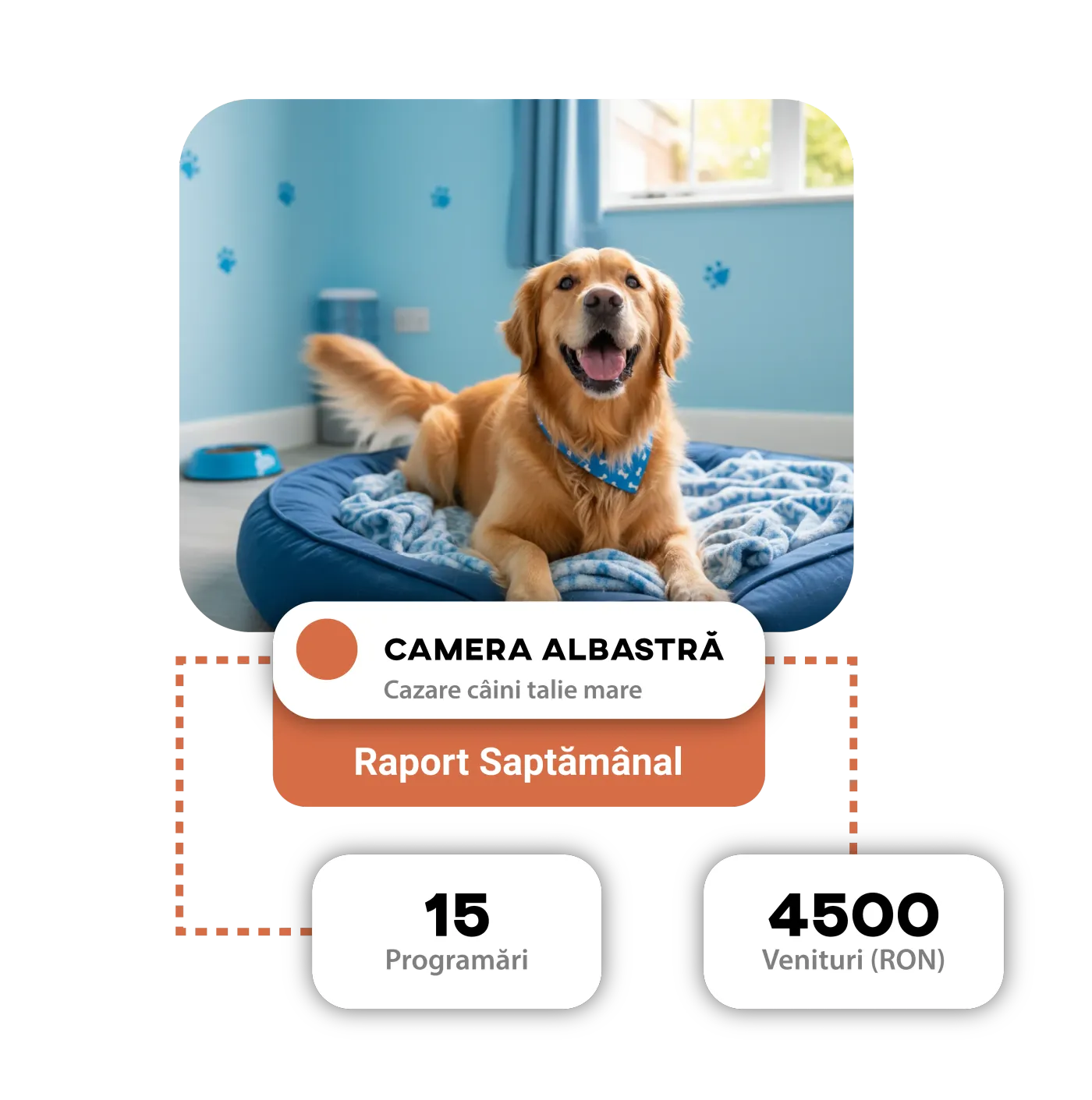 Revenue chart for a pet hotel