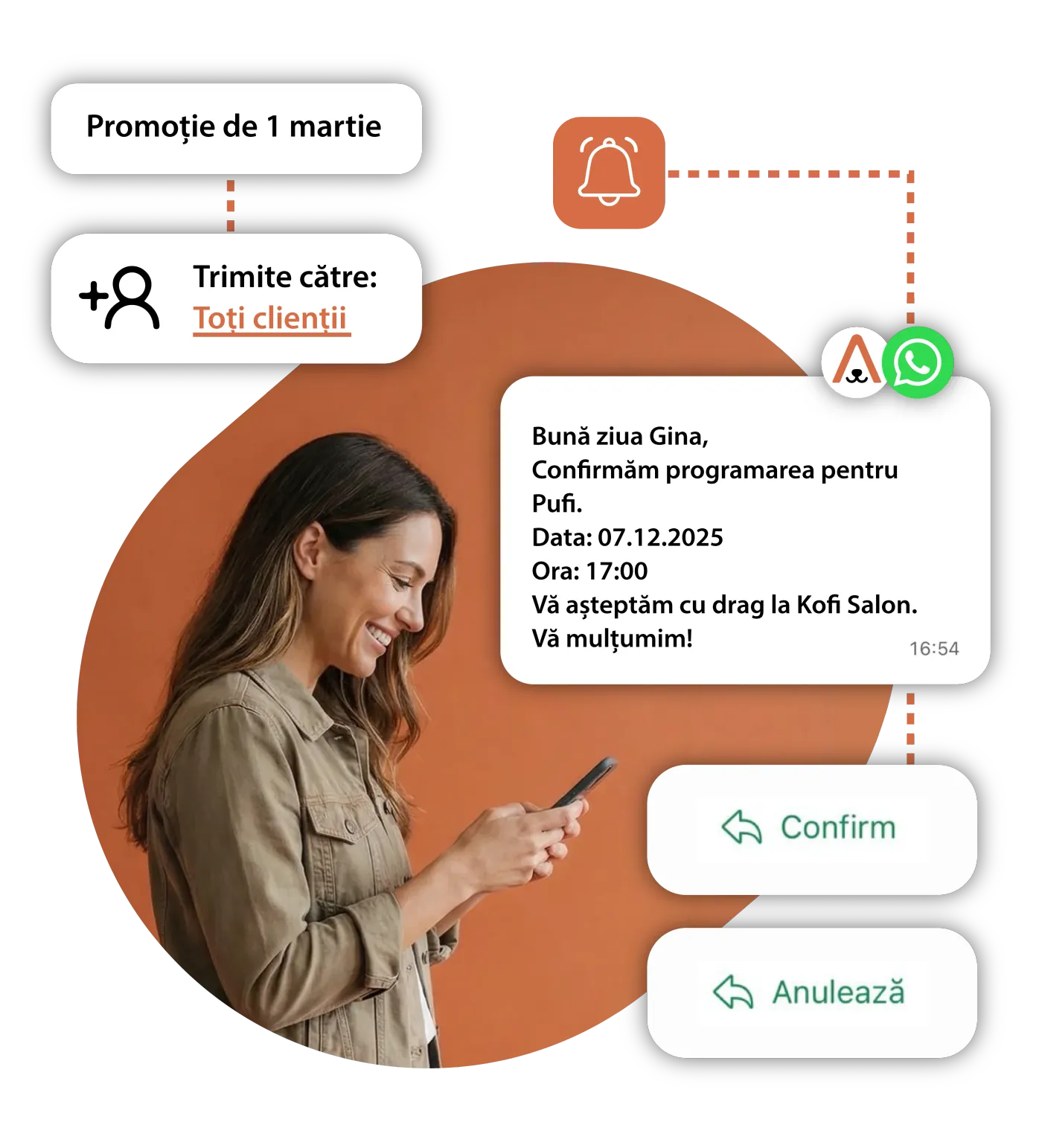 Automatic WhatsApp messages for the salon