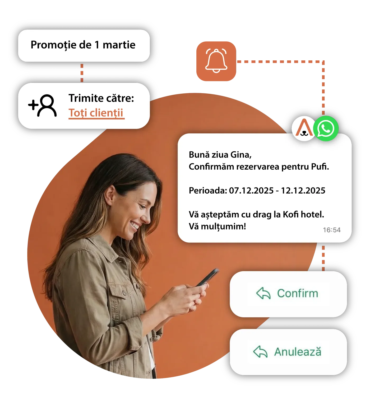 Automatic WhatsApp messages for a pet hotel